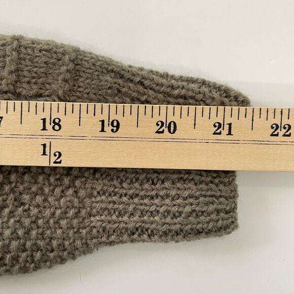 Brooks Brothers Chunky Cable Knit Sweater 100% Wool Taupe V Neck Women S Vintage - Picture 10 of 10